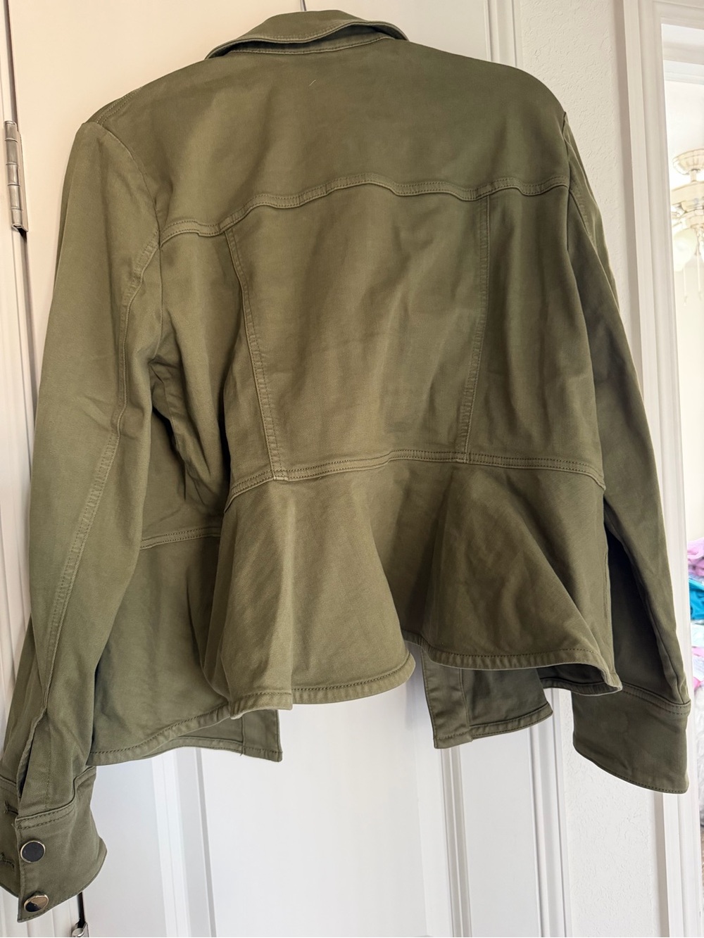 WHBM Olive Utility Button-Front Jacket - Picture 3 of 3
